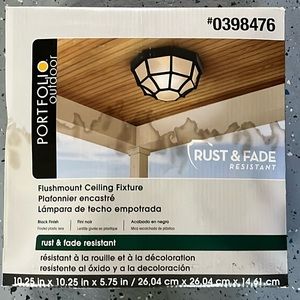Portfolio Outdoor Flush Mount Ceiling Fixture/Light #0398476